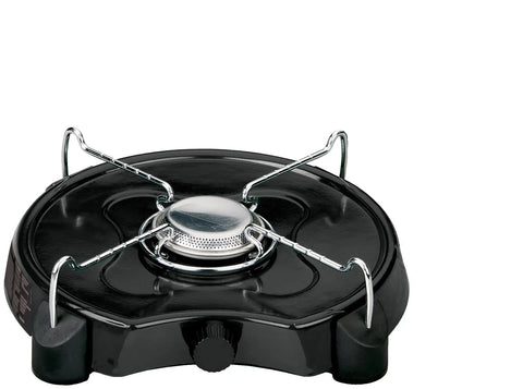 Portable 7500 BTU Propane Camping Stove With Precise Temperature Control, round burner design for 12 inch pans, compact size