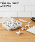 50 Pack M8 Drywall Anchors With Zinc Plated Screws Heavy Duty Hollow Wall Anchor Kit on wooden table with tools