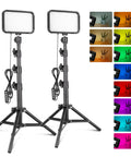 RGB Photography Video Lighting Kit With Adjustable Tripod Stand, 16 Color Options for Video Recording and Various Color Examples