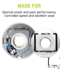 60mm Inline Skate Wheels 92A For Street And Park, 4 Pack, Premium Formula With Solid Core