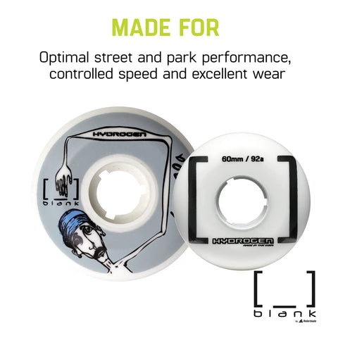 60mm Inline Skate Wheels 92A For Street And Park, 4 Pack, Premium Formula With Solid Core