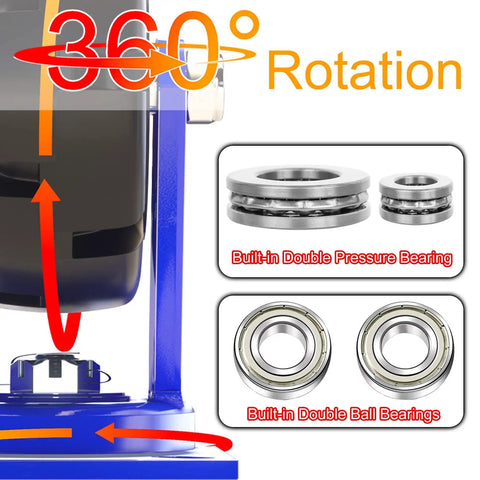 Heavy Duty Rubber Caster Wheels Set Of Four Built Tough With Reliable Brakes And Rock Solid Design showcasing 360-degree rotation and bearings.