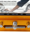 Self Centering Doweling Jig Kit for precise hole drilling in wood adjustable width woodworking guide shown in gold finish
