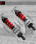 Heavy Duty Adjustable Front 110mm And Rear 130mm RC Shock Absorber Set For 1/8 Scale Buggies And Truggies Built To Handle 6S Power