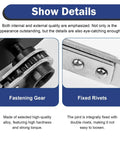 Close-up of fastening gear and fixed rivets on Ratchet Style Brake Caliper Press Tool In Steel.
