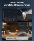 Comparison of Cordless Air Duster With 130000 RPM Ultra Power and conventional duster showing wind speed and cleaning depth.