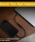 Lock Down Your Data With This USB C Data Blocker Adapter Stops Juice Jacking Cold Fast Charge Only Mode Pocket Travel Essential Secure Your Phone Daily Black 2 Pack flexible cord connecting phone to laptop on desk