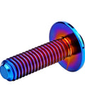 High Performance Grade Five Titanium Torx Bolts And Dished Head Screws In Bold Burnt Blue Finish M5 And M6 Sizes With M6 By 20 Millimeter Spec For Street Legal Builds, showing dished head and threaded shaft.