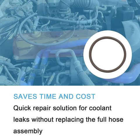 Ford Super Duty Radiator Coolant Hose O Ring Seal Kit Quick DIY Fix For Leaks Fits Dorman 926-165 And OE Fix RTS-1077 1078