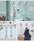 Heavy Duty Vacuum Suction Cup Hooks 2 Pack for kitchen bathroom restroom organization no drilling no screws no holes