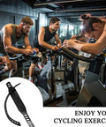 Cyclists using spinning bikes with Two Pairs Go-To Durable Exercise Bike Pedal Straps With Adjustable Length inset