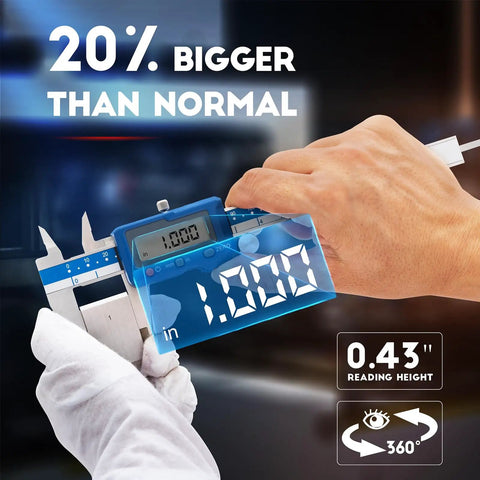 6 Inch Digital Caliper Stainless Steel Precision Measuring Tool With Advanced Dual Chip Large LCD Display 0.0005 Inch 0.01 mm Resolution And 0.001 Inch 0.02 mm Accuracy One Button Inch Millimeter Unit Switch Handy Workhorse Caliper measuring a 1.000 in part