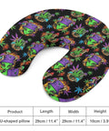 Travel Friendly Comfy Memory Foam U Shaped Neck Pillow For Women with colorful graphic design, 11.4x11.4x3.9 inches