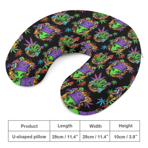 Travel Friendly Comfy Memory Foam U Shaped Neck Pillow For Women with colorful graphic design, 11.4x11.4x3.9 inches