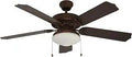 Protruding Mount Ceiling Fan With 5 Walnut Textured Blades And 26W Light In Oil Rubbed Bronze Outdoor Ready 52 Inch Ceiling Fan