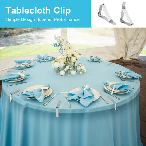 Heavy Duty Stainless Steel Tablecloth Clips 16 Pack For Outdoor Tables Stay Put No Slip Metal Picnic Table Clips At Events