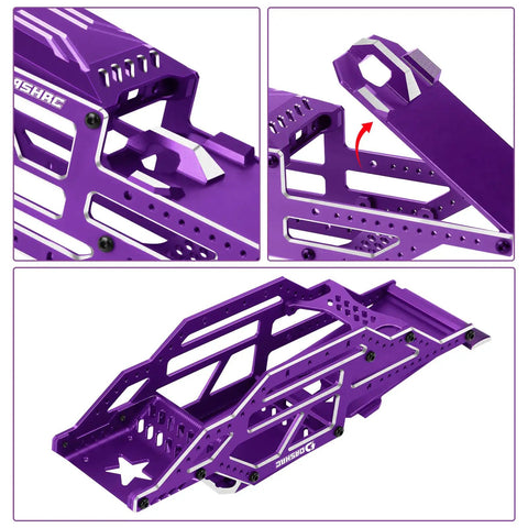 SCX24 Warthog LCG Aluminum Chassis Frame Kit With Rock Cage And Body Shell For 1 By 24 RC Rock Crawler Rig Upgrades purple detail