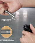 Close-up of SDS shank from 20 Piece SDS Plus Drill Bits And Chisels Set For Hammer Drills With Portable Plastic Case Concrete Masonry Kit