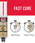 Plastic Bonder Structural Adhesive Syringe Tan 25 ml with set and cure time displayed, for quick setting and DIY repairs.