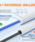 Close-up of Pro Grade 446 Piece Heat Shrink Tubing Kit With Four To One Shrink Ratio Adhesive Lined showing dual wall and adhesive lining