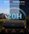 Beast Bluetooth Speaker Portable Wireless IPX5 Waterproof With 20 Hour Playtime And TWS Pairing BT5.3 on tree stump