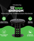 Matte Black Bathroom Sink Hair Catcher That Snaps Right In And Grabs Every Loose Strand, showing universal fit for drains.