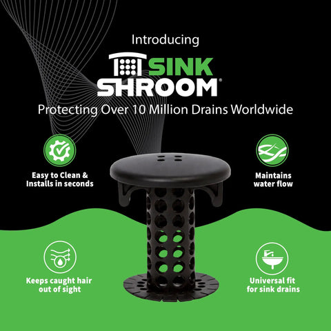 Matte Black Bathroom Sink Hair Catcher That Snaps Right In And Grabs Every Loose Strand, showing universal fit for drains.