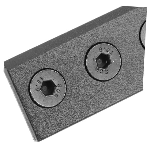 Close-up of Replacement Track Connector and Flat Mending Plate for Barn Door Hardware Kit with hex screws, durable steel construction
