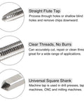 3 Piece Tap And Die Set For 4-40 UNC Threads Handy Tapping And Thread Repair Kit showing flute tap, thread cut, and square shank