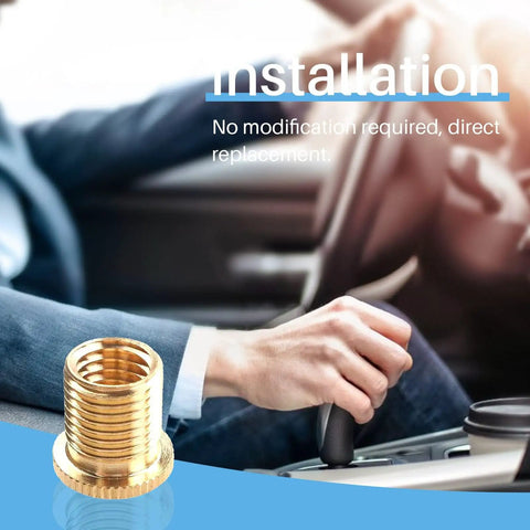 Dope Brass Shift Knob Adapters M8x1.25 M10x1.25 M10x1.5 Gold Finish For 5 6 Speed Manual And Automatic Cars installation