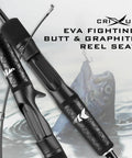Close-up of Crixus Casting Rod 7 Foot Two Piece Medium Heavy Fast Action Fishing Rod For Power And Sensitivity reel seat and rod handle.