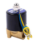 Front view of Electric Copper Solenoid Valve Normally Closed For Water Air And Gas 12V DC One Quarter Inch NPT Compact durable design.