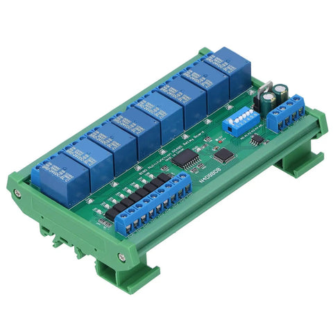 RS485 Relay Board 24V Industrial Relay Module With 8 Inputs And 8 Outputs DIN Rail PLC Expansion for Control