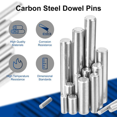 30 Piece 6mm By 40mm Stainless Steel Dowel Pins Shelf Support Pegs Fasteners Assortment Kit For Durable Wood And Metal Shelving Projects Silver Handyman Friendly DIY Ready, carbon steel dowel pins