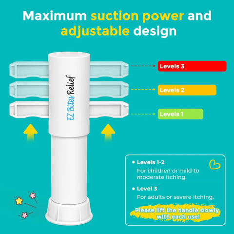 Bug Bite Suction Tool For Quick Relief From Mosquito Bites, Bee Stings, Wasps And Other Insects, Handy Camping And Hiking Insect Bite Relief Device With Easy Suction, adjustable levels 1-3