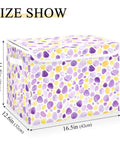 Top Tier Foldable Storage Bin With Sturdy Side Grips For Bedroom Organization Durable Oxford Fabric Collapsible Crate With Snug Flip Lid To Keep Your Room Clutter Free, 16.5 x 12.6 x 11.8 inch, colorful pebble design.