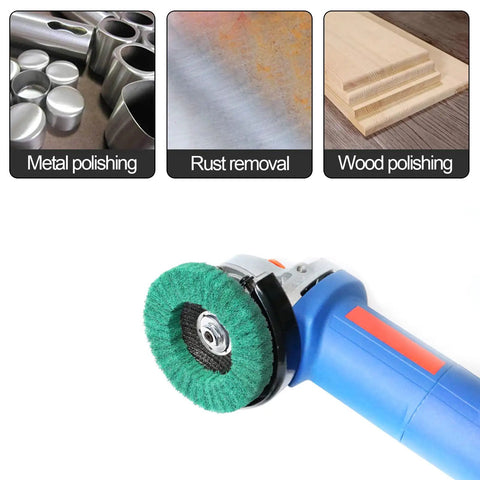 Nylon Fiber Flap Disc Polishing Wheel For Angle Grinder 4.5 Inch By 7/8 Inch Dry Sanding Grinding Stainless Steel Metal Finishing Green