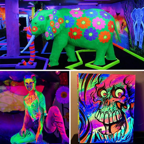 120W Black Light Bar With IP66 Waterproof Design Plug Switch And 6ft Cord 100 LED Lit Glow Light For Indoor Outdoor Parties Halloween Decor Fluorescent Posters Body Paint Game Room And More Ultra Wide Coverage Party Ready Lighting