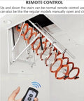 Heavy Duty Electric Pull Down Loft Ladder with remote control mechanism for smooth retractable attic stair use.
