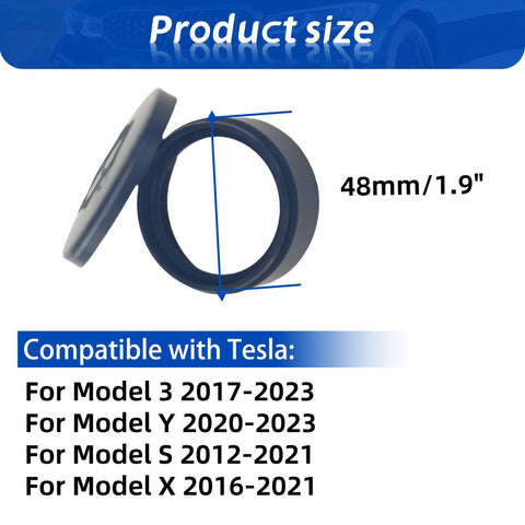 Side view of Tesla Windshield Wiper Fluid Cap Replacement For Model 3, Model Y, Model S, And Model X Black OE 1131028-00-A