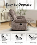 Dual Manual Recliner Loveseat Sofa With Center Console And Hidden Storage, Cup Holders, Vintage Rivet Mid Century Design, 2 Seater Couch For Living Room Or Meeting Space, Cozy Brown Finish shown reclining in stages