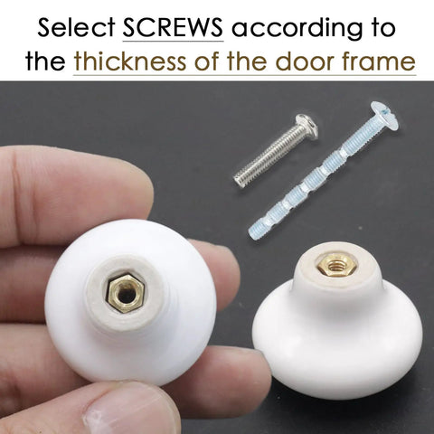 Ten Pack White Ceramic Cabinet Knobs 32mm Round Drawer Pulls With Screws Included For Easy Install The Ultimate Kitchen And Furniture Makeover Upgrade, white knobs and screws