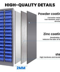 Heavy Duty 75 Drawer Parts Cabinet With 2mm Steel Frame And ABS Drawers With Labels And Dividers, Nut Bolt Screw Organizer layers