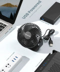 USB Desk Fan With 3 Speeds, Ultra Quiet Go-To Personal Table Fan For Home Office And Travel, 5.5 Inch Portable Cooling, 90 Degree Tilt