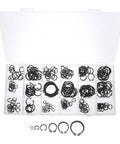 Pro Grade 225 Piece Carbon Steel C Shape External Snap Ring Kit For Industrial Shafts And Mechanical Assembly in plastic case