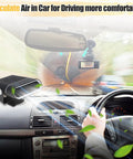 Portable 12V Car Heater Brings Road Trip Ready Warmth Straight To Your Dash For Quick Windshield Defrosting With Easy Plug And Play Cigarette Lighter Setup For Any Winter Drive in car cabin with air circulation.