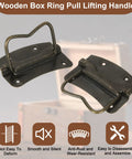 2-Pack 64 x 61mm Bronze Side Ring Chest Pull Handles for Wooden Boxes and Tool Cases with Screws, anti-rust, easy assembly