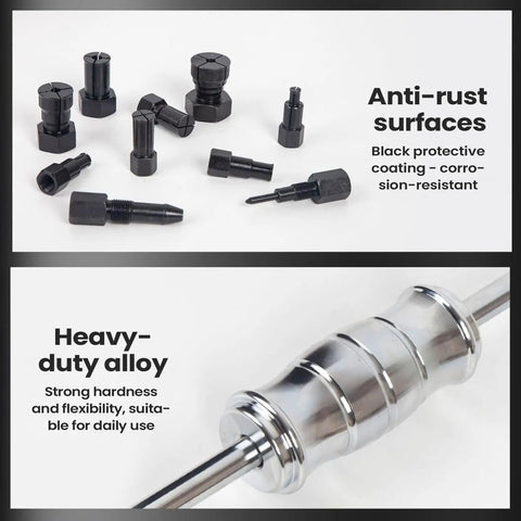 Very Heavy Duty Inner Bearing Puller Extractor Tool Made From Solid 40CR Steel Designed To Pop Rusted Seized Blind Hole Bearings From Car And Bike Engines With Strong Grip That Handles Heavy Hammering For A Quick Garage Fix Or For Real. 12-piece 8-32mm set