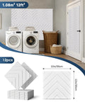 Top Shelf Self Adhesive Sound Proof Foam Panels For Walls Premium Acoustic Treatment For Podcast Rooms And Home Studios 12 Pack displayed in a modern laundry room.