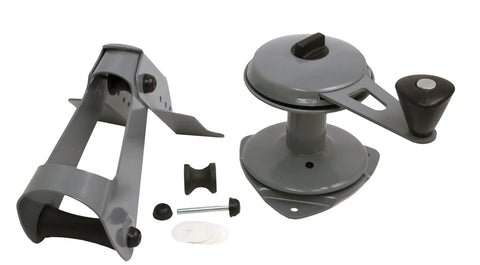 Heavy Duty Anchor Lift System For Boats That Drops Lifts And Stores Your Anchor Easily Built From Heavy Gauge Steel With Self Lubricating Nylon Wheels Mounts On Bow Or Stern And Handles One Hundred Feet Of Three Sixteenth Inch Line Attwood, including components.